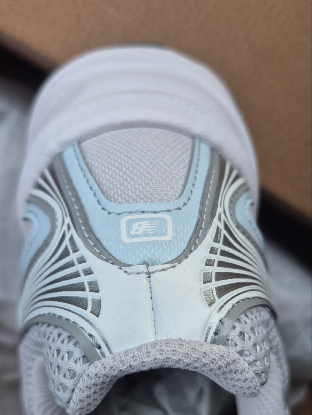New Balance Women's Mesh Running Sneaker in Light Gray & Pale Blue - Picture 3 of 10